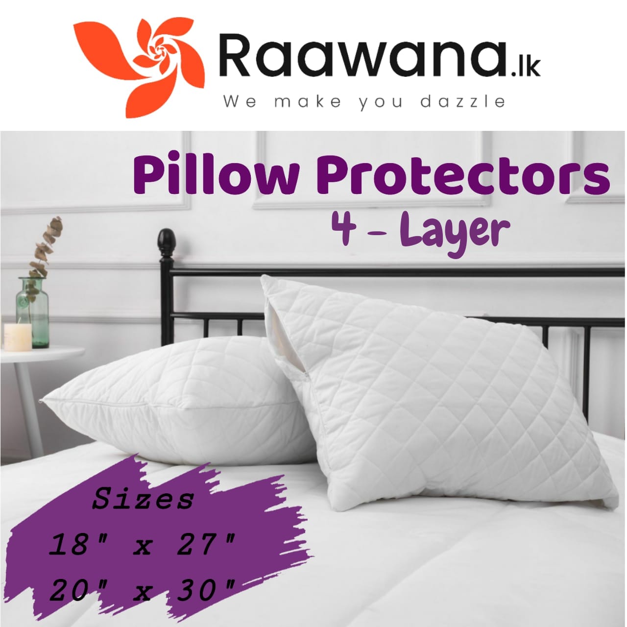 I-OTOSTAR Pack ye-4 Outdoor Waterproof Pillow Covers Sri Lanka